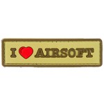 Нашивка PVC/ПВХ с велкро I Love Airsoft Койот